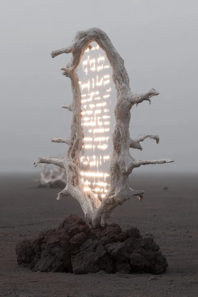 Charred Forest Glyphs Ancient Symbolism Artwork
