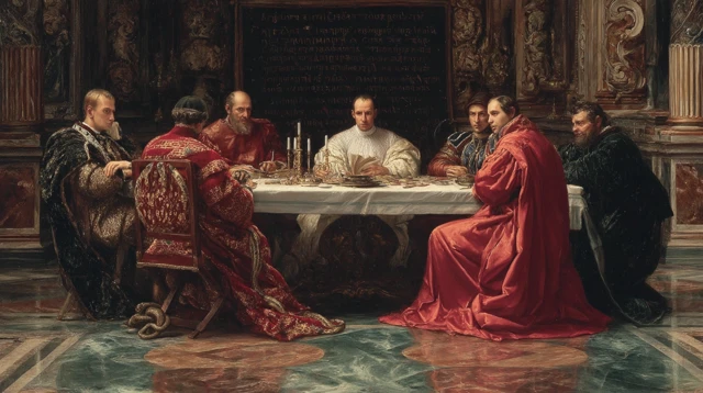 Machiavelli in Florentine Palace Oil Painting