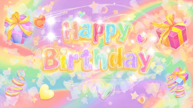 Happy Birthday Design Sparkles Rainbow Gifts