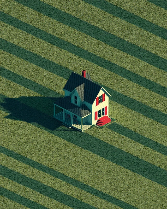 House in a Field Hyper Realistic Photography