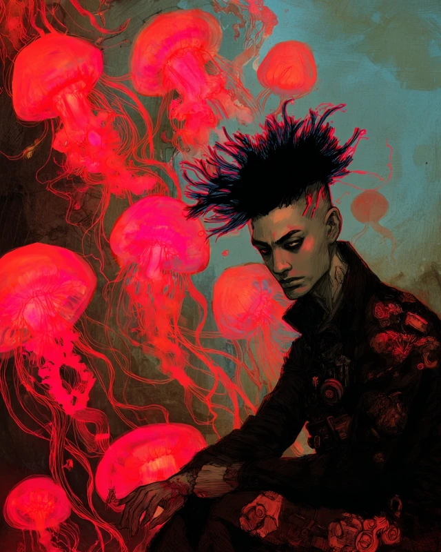 Scyphozoapunk Art Illustration