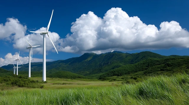 Wind Turbines in a Scenic Landscape Renewable Energy