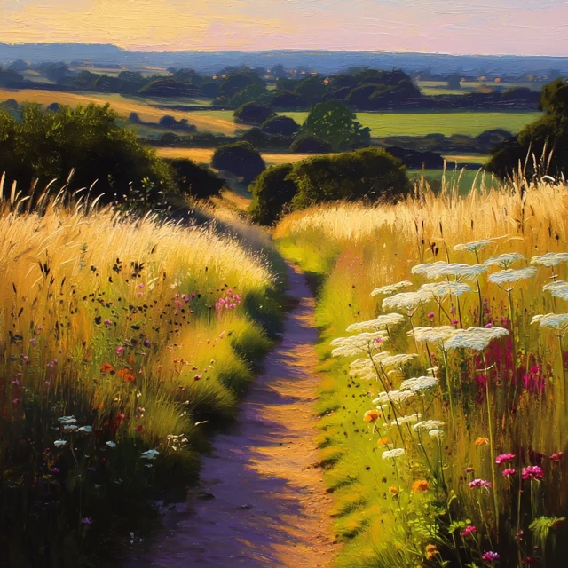 Golden Hour Countryside Path