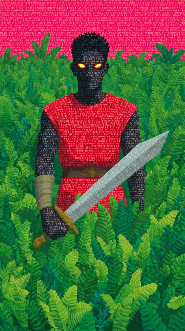 African Warrior Glowing Skin in James Jean Style