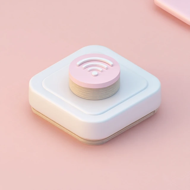 3D Pastel Wifi Router Icon - Minimalist Technology
