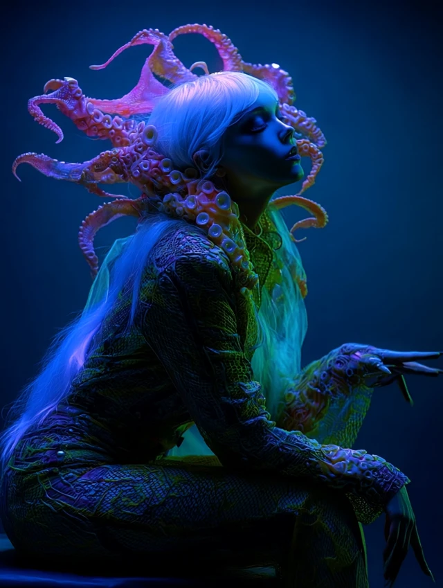Cyberpunk Kraken Fashion Surreal Art