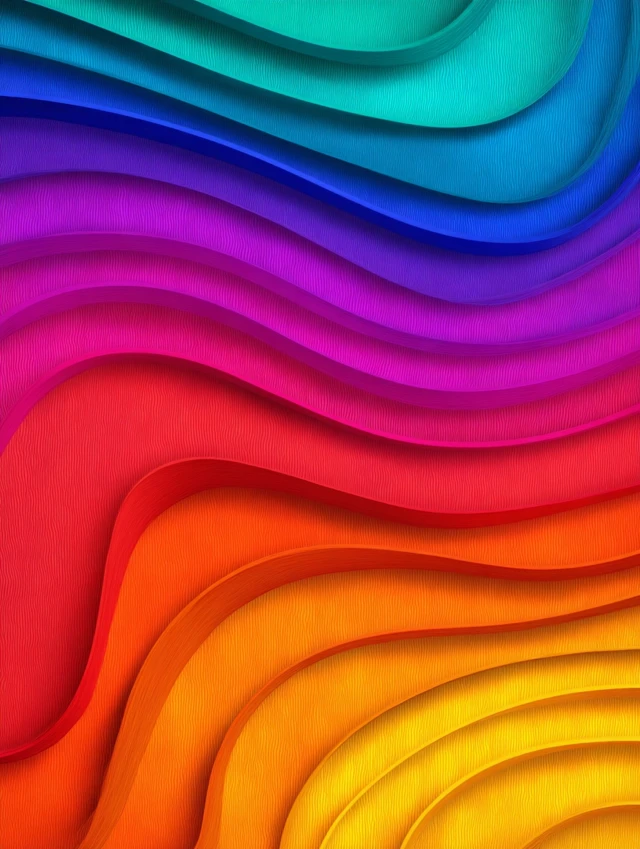 Rainbow Gradient Wavy Paper Texture Design Background