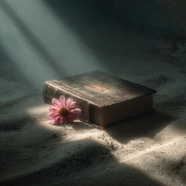 Bible with Flower Photorealistic Photography