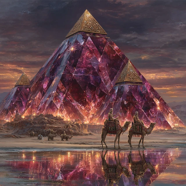 Ruby Pyramids Ancient Egypt Fantasy Art