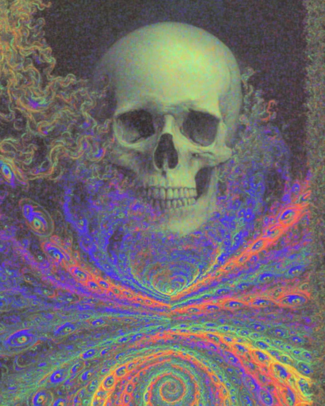 Psychedelic Skull Artwork: Fractal, Spiritual and Cosmic Vision