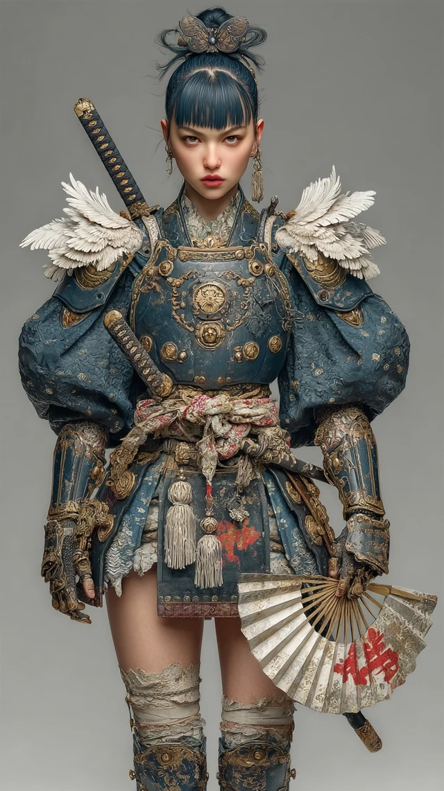 Female General in Sengoku Era Armor Steampunk Style