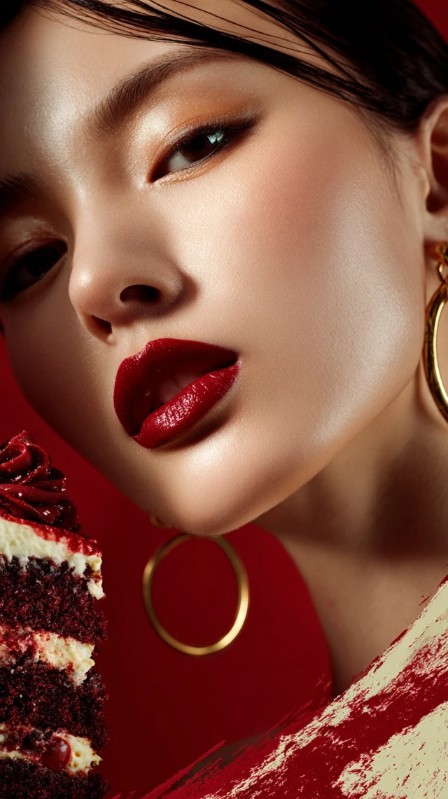 Delisheer Lipstick Campaign Red Velvet Beauty Close Up