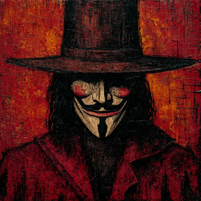 Guy Fawkes Mask in Dark Gothic Art Style