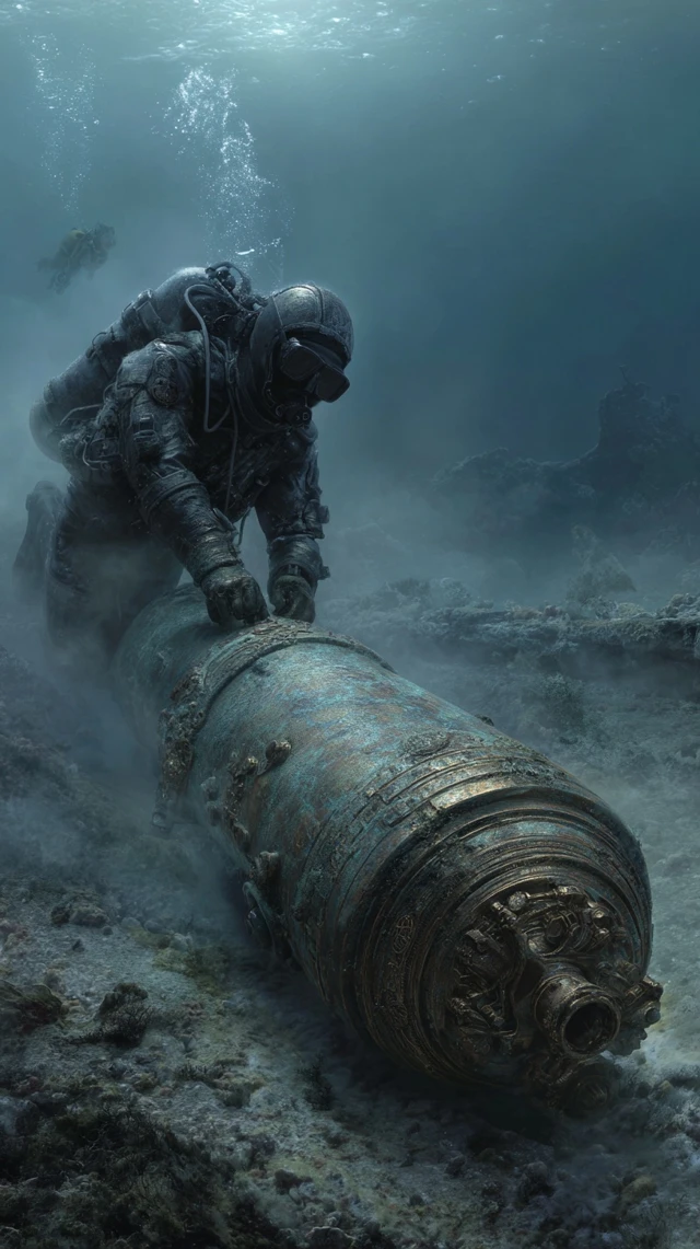 Divers Find Ancient Machine Underwater Photo Realism