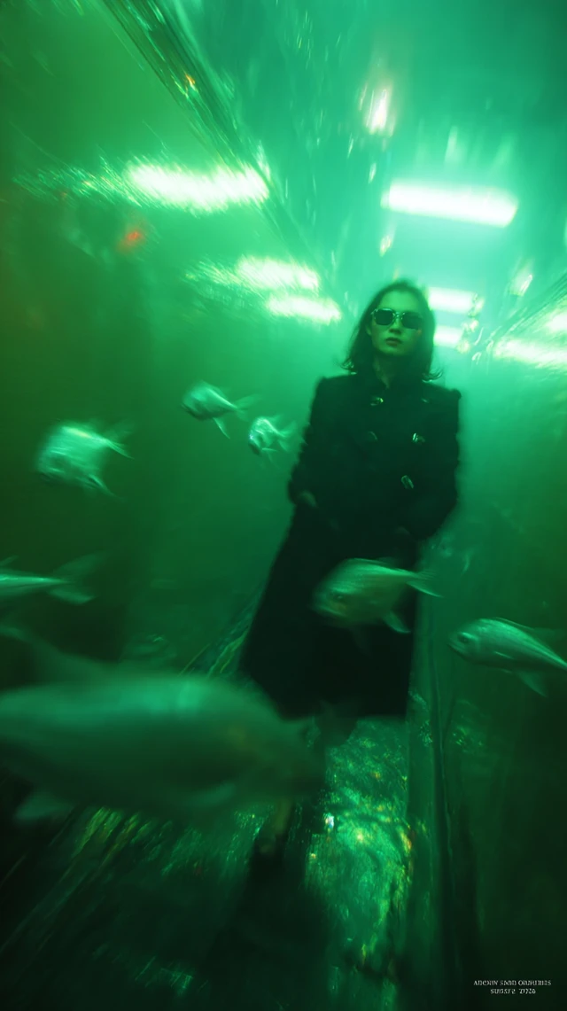Underwater Cinematic Scene Wong Kar Wai Style