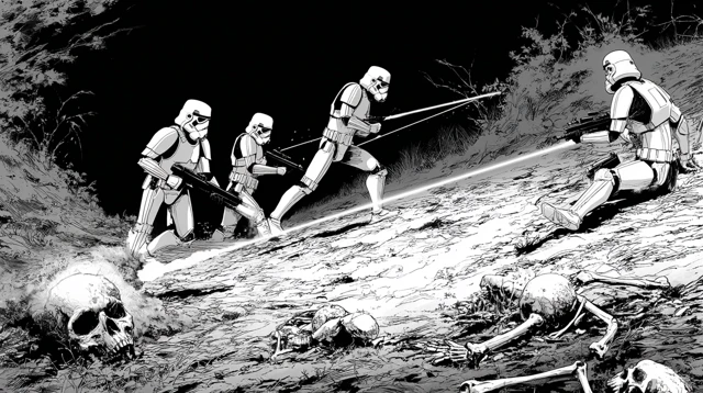 Manga Style Stormtroopers Hunt Rebel