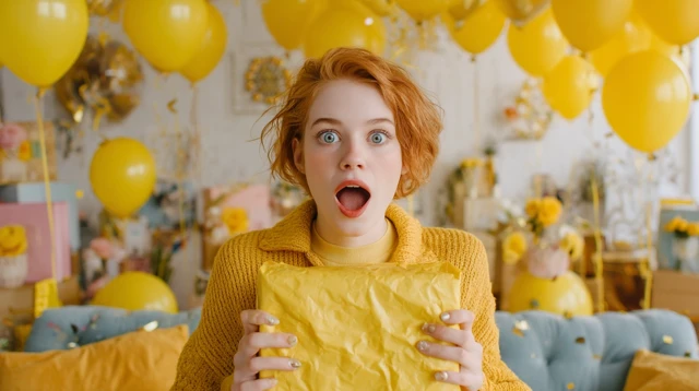 Birthday Surprise Ginger Woman Balloons Gift