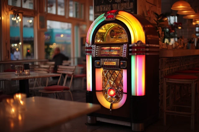 Jukebox in a Cafe Retro Music Scene