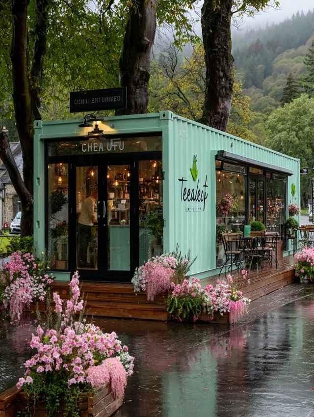Tealeaf Cafe in Mountains Tea Garden Atmosphere