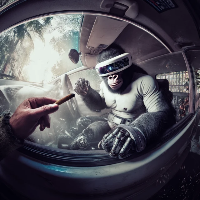 Cyborg Gorilla in Coupe Cyberpunk Sony Ericsson