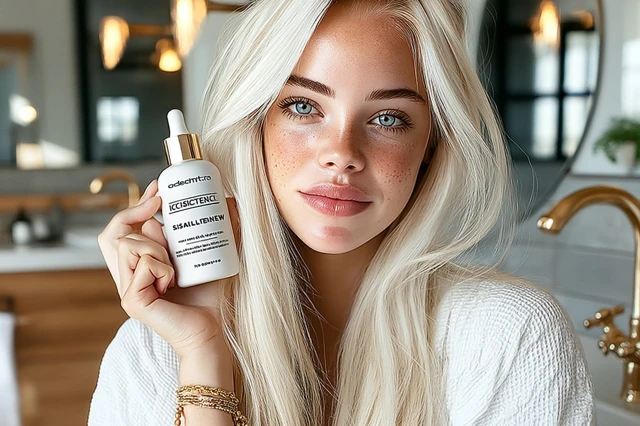 Luxury Skincare Portrait Platinum Blonde Beauty