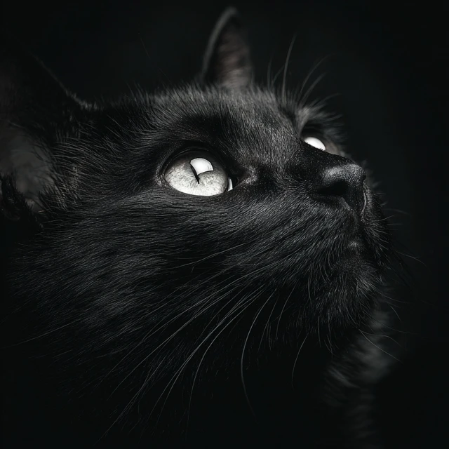 Black Cat with Big Eyes Painting