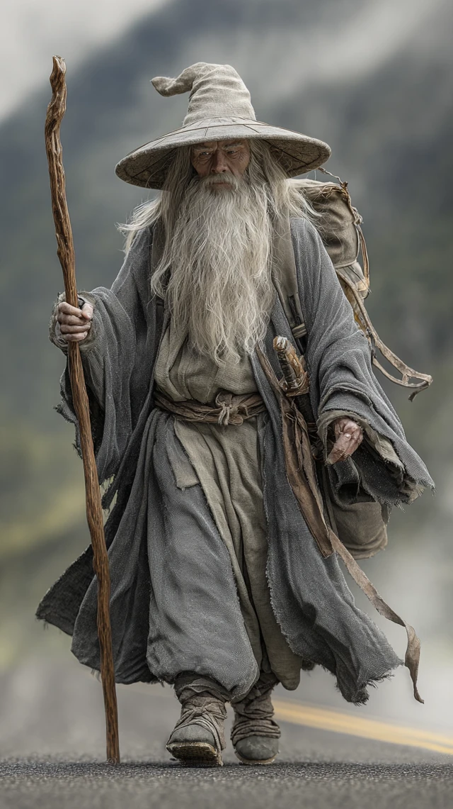 Gandalf Ronin Wizard in Mist Photo Realistic