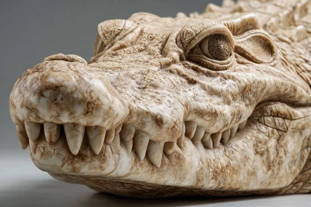 Marble Crocodile Sculpture Classical Art