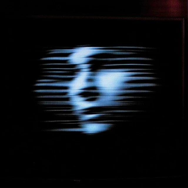 Abstract album art with a ghostly face