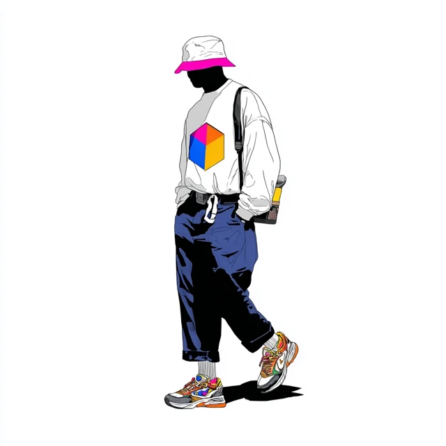 90s Street Art Illustration Funny Colorful Minimalist