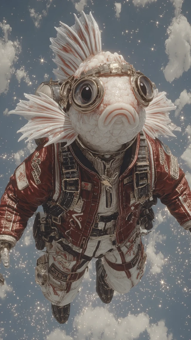 Fish in Space Cosmic Illustration Art