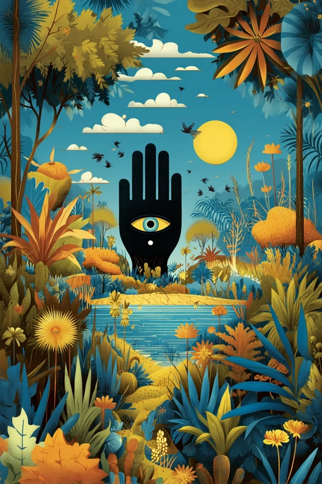 Flat Design Illustration Mediterranean Nature Fatma Hand