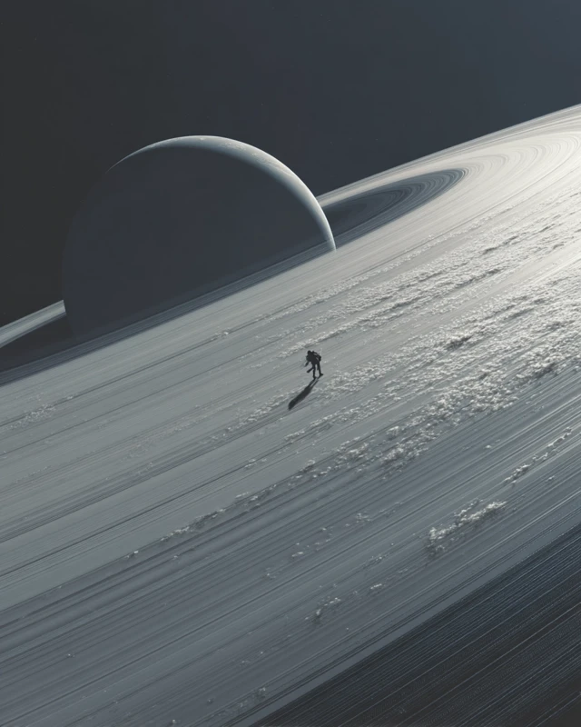 Skating on Saturns Rings Cosmic Adventure