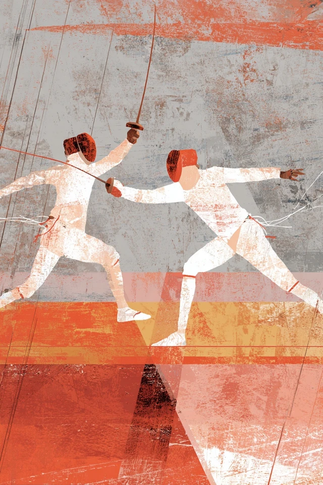 Olympic Fencing Event Illustration Isabelle Arsenault