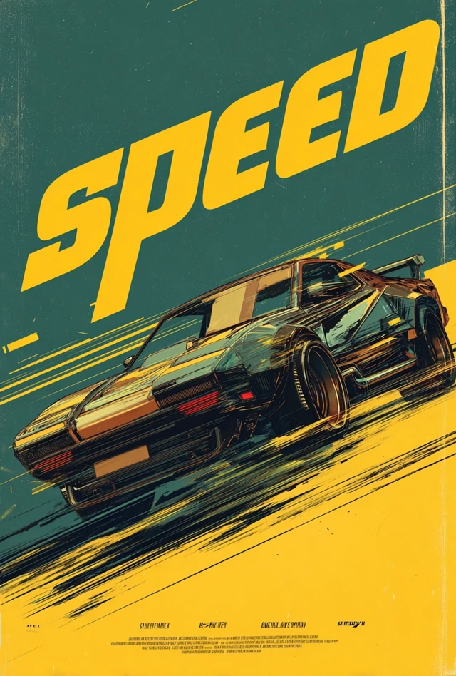 Cyberpunk Speed 80s VHS Poster Art