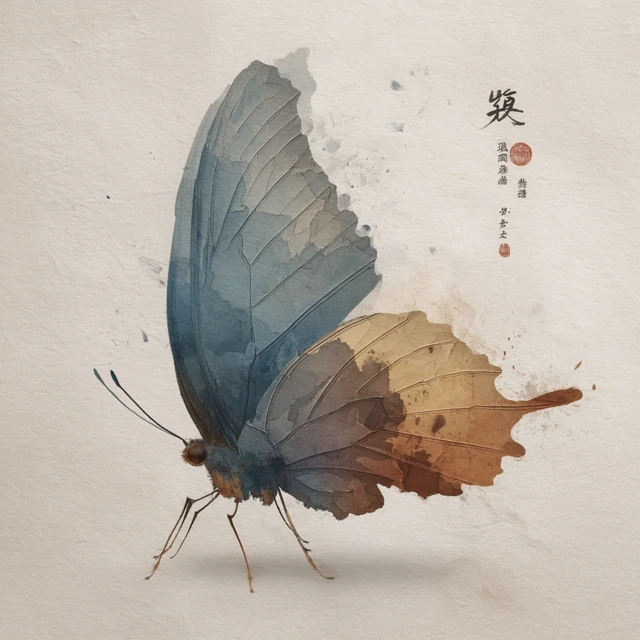Abstract Ink Butterfly Song Dynasty Painting
