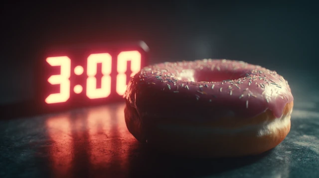 3 AM Donut Dramatic Lighting Photographic Style
