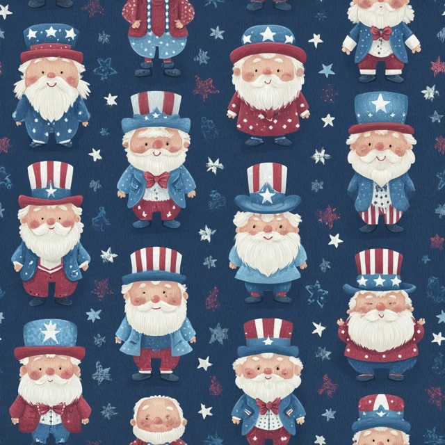 Fourth of July Uncle Sam Childrens Book Illustration