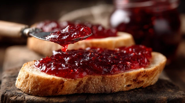 Bread with Jam Spreading Delicious Food Photography