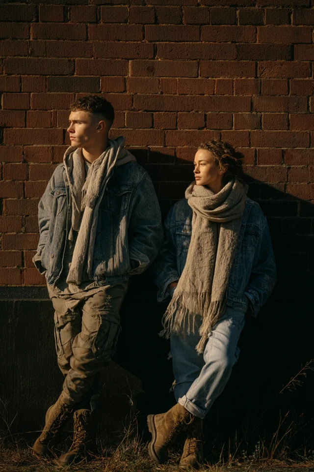 Autumn Winter Denim Fashion Couple Outdoor Style