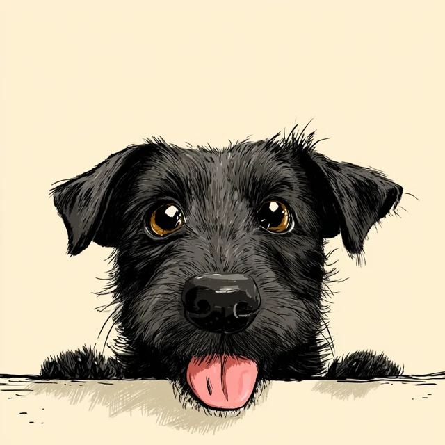 Cartoon Patterdale Terrier Dog Illustration