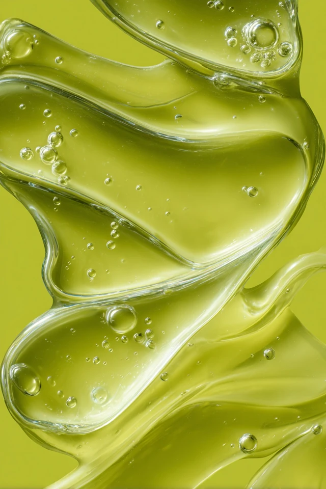 Abstract Gel Texture Photography Green and Glossy
