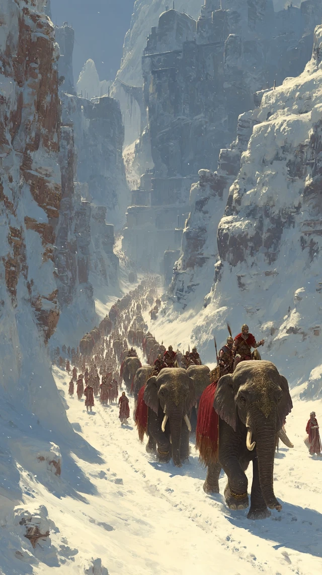 Carthaginian Elephants in the Alps, 218 BCE