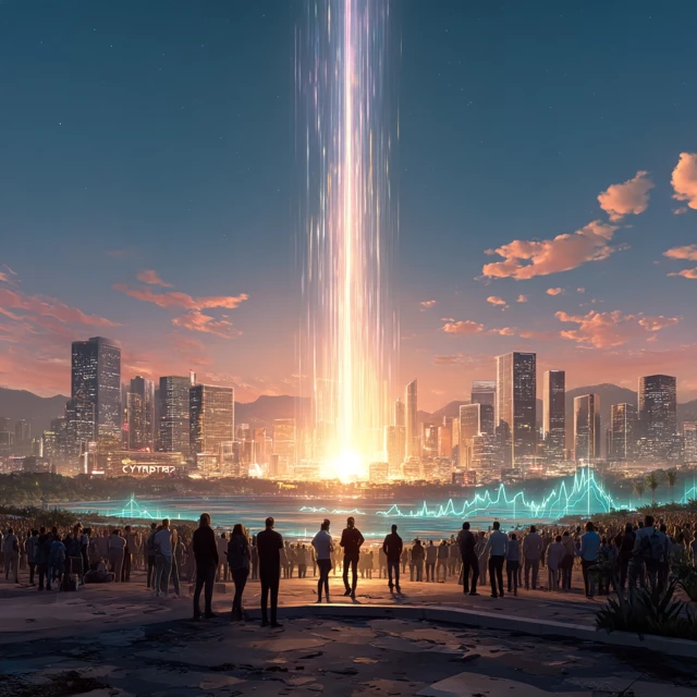 Anime Crypto City Skyline
