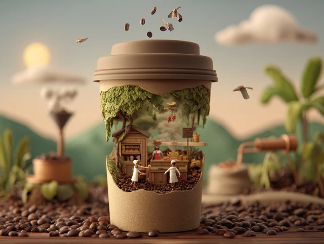 Black Satin Co Coffee Journey 3D Diorama Animation