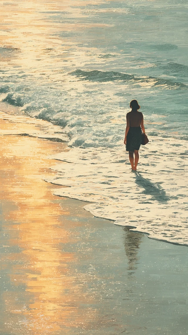 Sunset Sea Silhouette Serene and Emotional