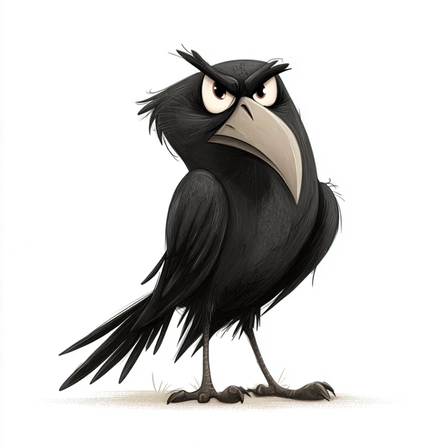 Cartoon Crow Angry Bird Illustration