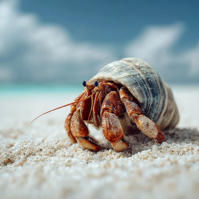 Hermit Crab Photography on a Sandy Beach