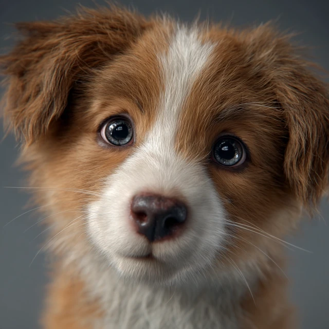 Photorealistic Cute Baby Dog Puppy Portrait