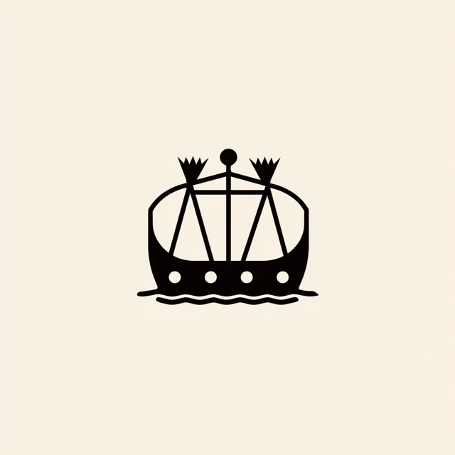 Medieval King Boat Logo Vector Design